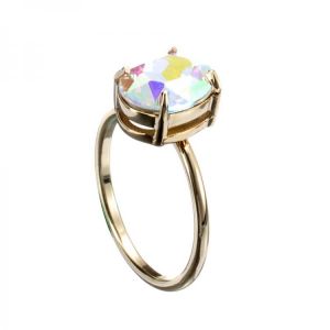 פשוט להתאמה קריסטל טבעת פתוחה צבעוני Gemstone Gold Band אירוסין תכשיטי כלה לנשים