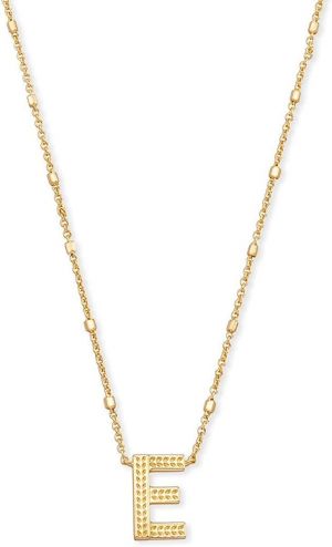 זרע תכשיטים שרשראות ותליונים. Kendra Scott Letters A-Z Pendant Necklace for Women, Fashion Jewelry, 14k Gold-Plated Brass