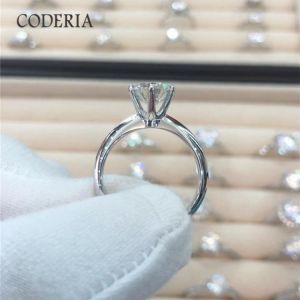 Platinum Plated Moissanite D Color 1.5ct Wedding Ring Classic Round Cut 8 Hearts 8 Arrows Diamonds Sterling Silver Jewelry PT950