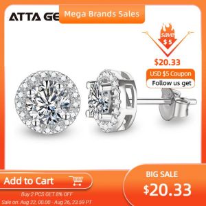 Round Cut 3.0ct Diamond Test Passed Moissanite Rhodium Plated 925 Silver D Color Moissanite Earrings Jewelry Girlfriend Gift - Stu
