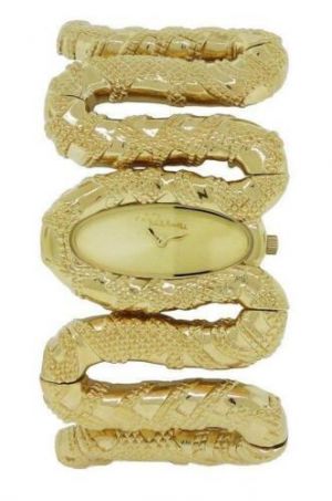 זרע תכשיטים מיוחדים. Roberto Cavalli R7253195517 Cleopatra Women&#039;s Gold Tone Snake Bracelet Watch
