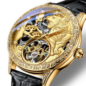 זרע תכשיטים שעונים לגבר. Automatic Mechanical Hollow Men&#039;s Personality Luxury Fashion Watch