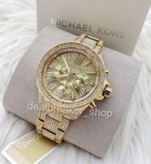 Michael Kors MK6355 Wren All Gold Pave Glitz Stainless Steel Ladies Wrist Watch
