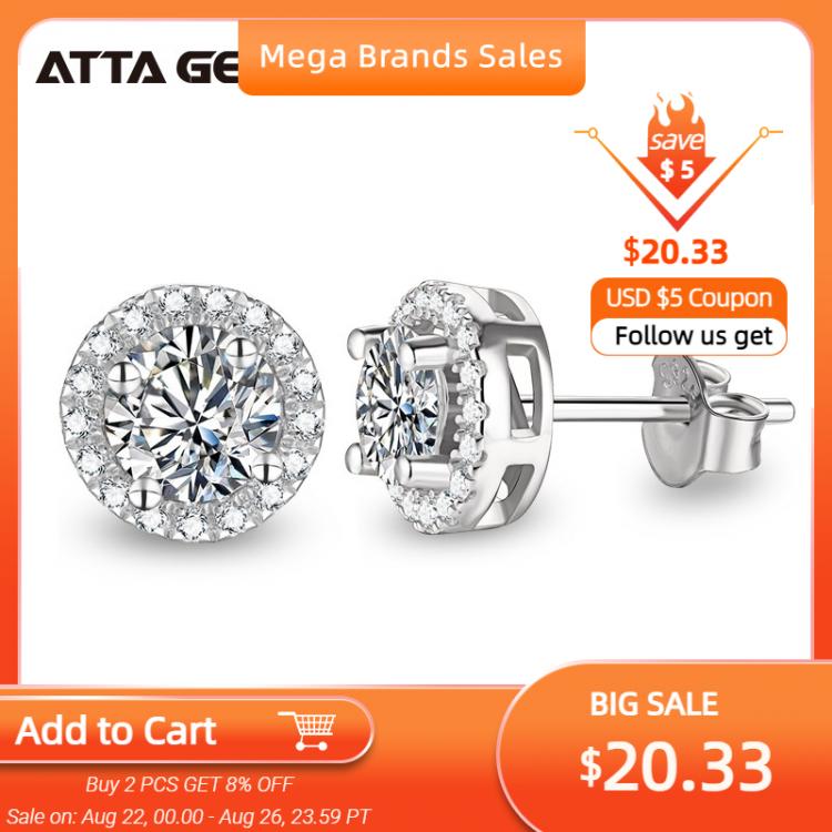 זרע תכשיטים עגילים. Round Cut 3.0ct Diamond Test Passed Moissanite Rhodium Plated 925 Silver D Color Moissanite Earrings Jewelry Girlfriend Gift - Stu